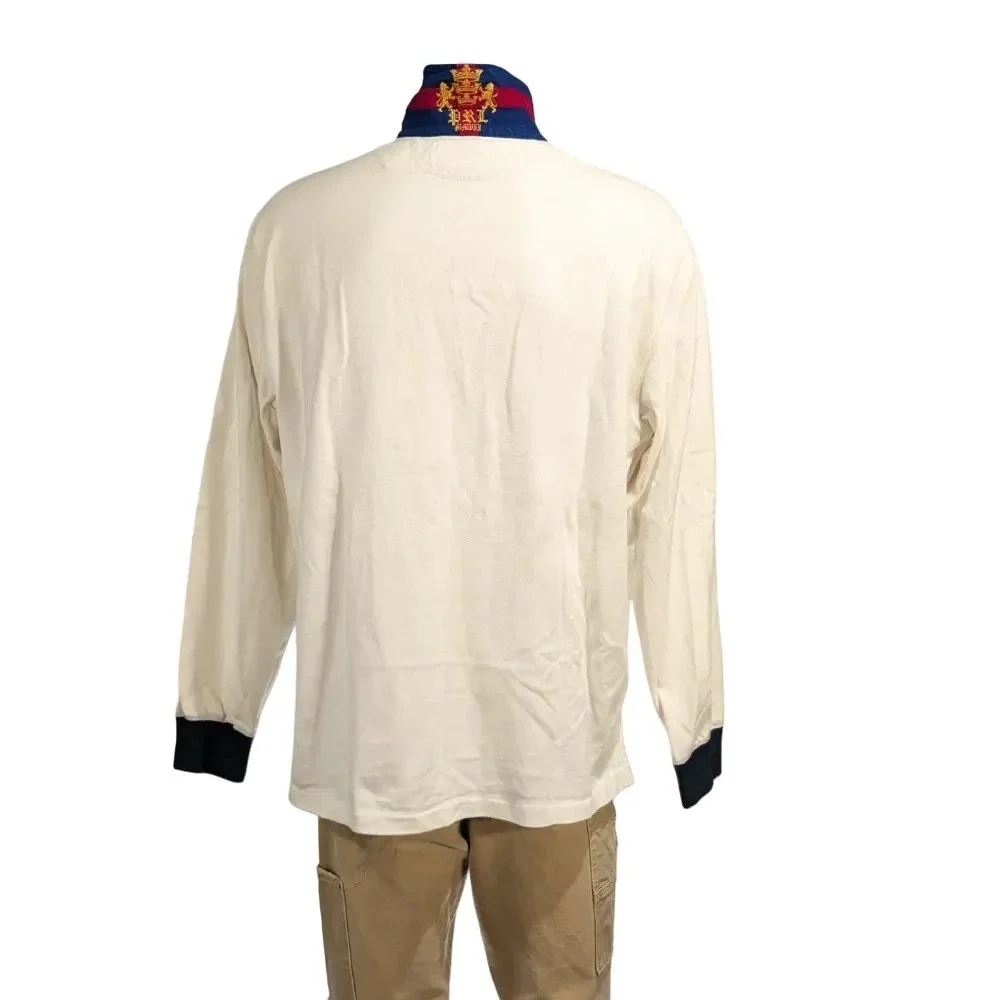 Polo Ralph Lauren Men's Vintage Rugby Shirt Crest LXVII Sz XL Custom Fit GUC